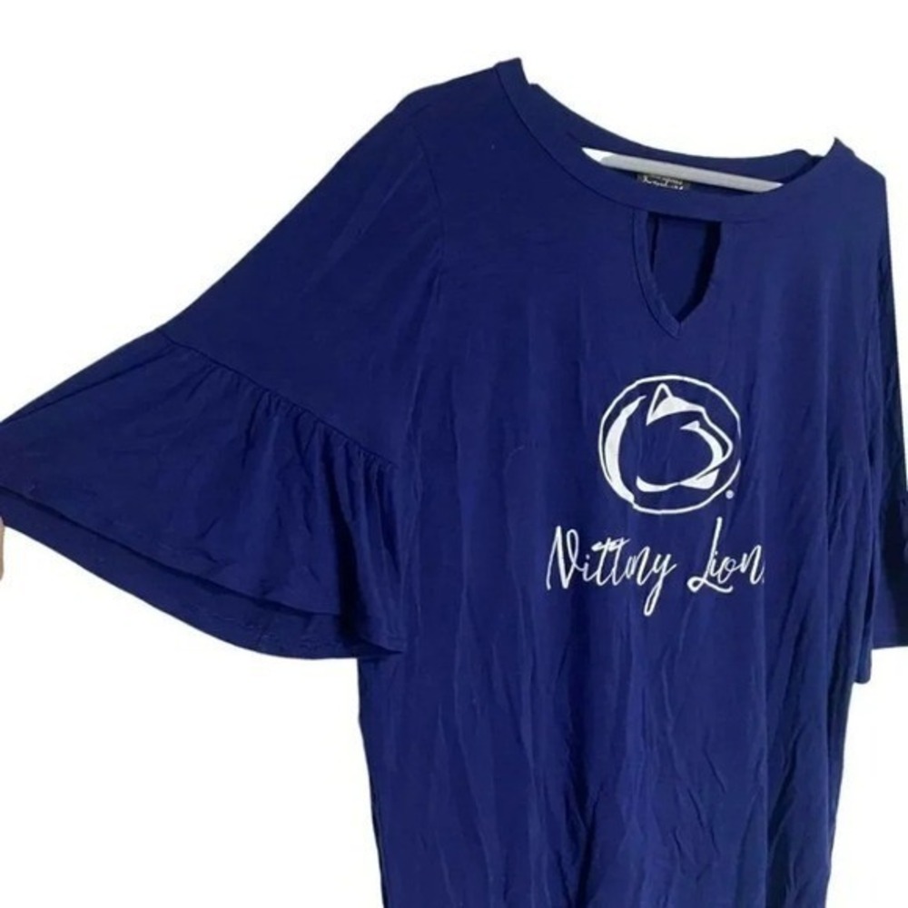 Penn State Nittany Lions Women's Blue Ruffle Sleeve Top